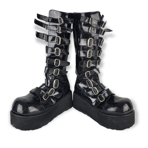 Demonia Other - Vintage 90s Hot Topic Trashville E-108 Tall Knee High Platforms Men 12 Womens 14